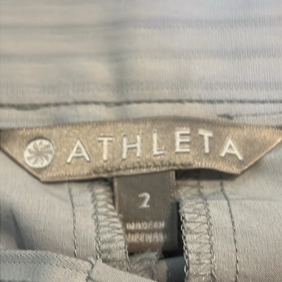 Athleta Tribeca Light Gray Wide Leg Cropped Track Pants Size 2 - Picture 3 of 16